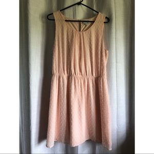 Elle pink dotted dress, size medium.